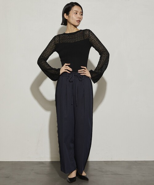 Firsthand（ファーストハンド）の「Firsthand/ファーストハンド レース編ボディスーツ（ニット/セーター・レディース・グレー/ブラック/ブラウン/レッド・ﾌﾘ-）」の14枚目の写真