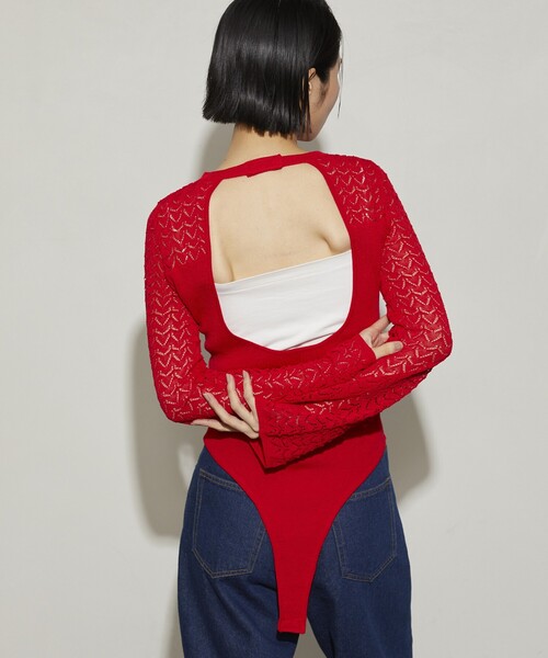 Firsthand（ファーストハンド）の「Firsthand/ファーストハンド レース編ボディスーツ（ニット/セーター・レディース・グレー/ブラック/ブラウン/レッド・ﾌﾘ-）」の20枚目の写真