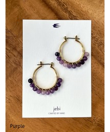 【jebi】【jebi】天然石のフープピアス(チタンポスト)(MA)