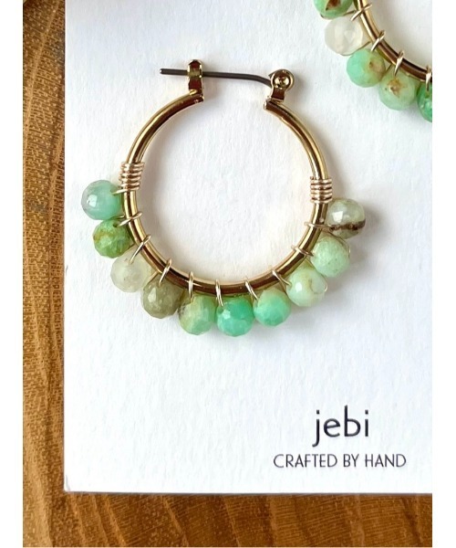 tone（トーン）の「【jebi】【jebi】天然石のフープピアス（チタンポスト）(MA)（ピアス（両耳用）・レディース・パープル/レッド/ターコイズブルー/ライトグリーン/ライトブルー/その他/ピンク・FREE）」の12枚目の写真
