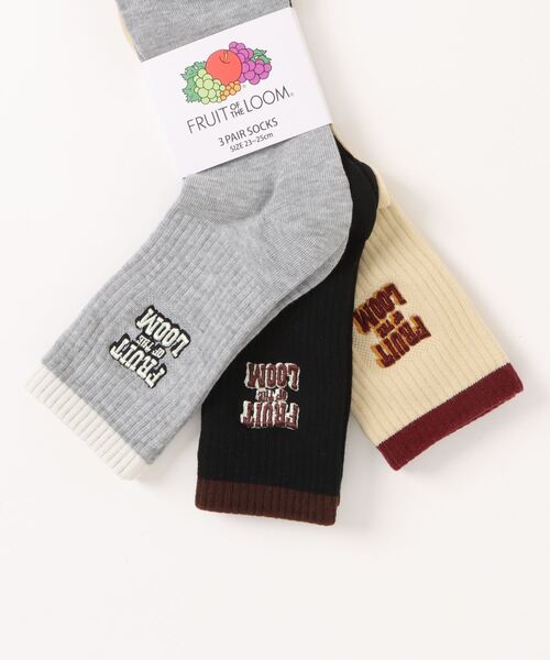 FRUIT OF THE LOOM(フルーツオブザルーム)の「FRUIT OF THE LOOM / Q.FTLウエスタン刺繍 /(ソックス/靴下・レディース・その他・23-25㎝)」の1枚目の写真