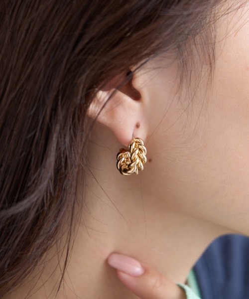 CIAOPANIC TYPY（チャオパニックティピー）の「lilメッシュチェーンフープピアス（ピアス（両耳用）・レディース・シルバー/ゴールド・ONE SIZE）」の6枚目の写真