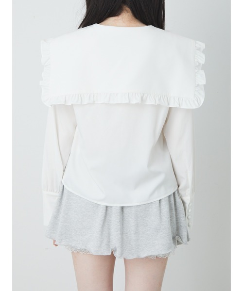 Ank Rouge(アンクルージュ)の「ローズリボンセーラーBL(シャツ/ブラウス・レディース・ホワイト/ブラック・M)」の9枚目の写真