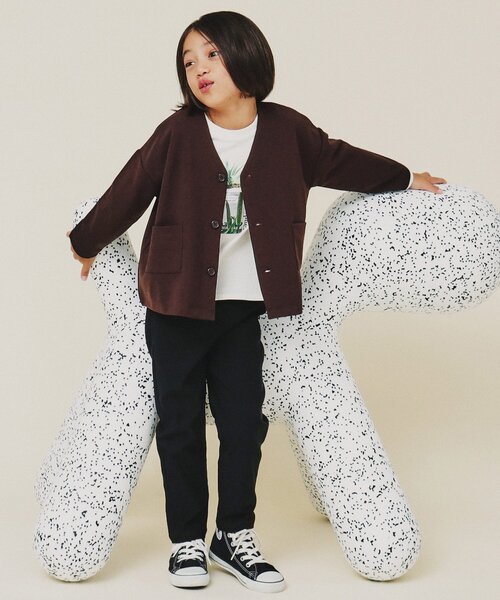 THE SHOP TK （ザ ショップ ティーケー ）の「◆【120－160】カットジョーゼットジャケット/セットアップ可・洗濯機OK（カーディガン/ボレロ・キッズ・ブラウン系その他/ネイビー・12/16/15 /14/13）」の7枚目の写真