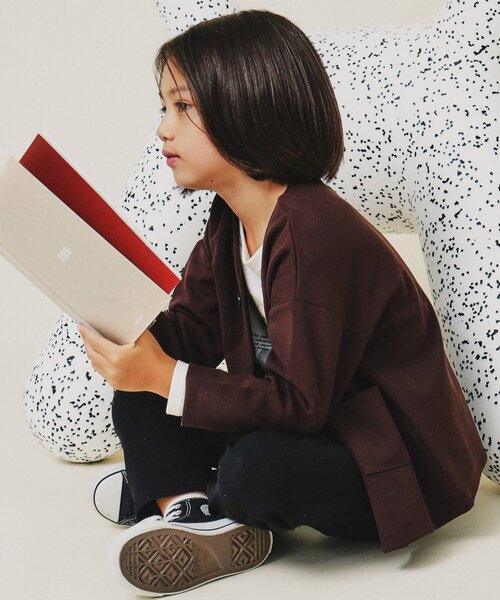 THE SHOP TK （ザ ショップ ティーケー ）の「◆【120－160】カットジョーゼットジャケット/セットアップ可・洗濯機OK（カーディガン/ボレロ・キッズ・ブラウン系その他/ネイビー・12/16/15 /14/13）」の16枚目の写真