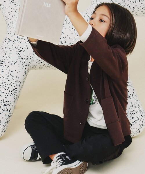 THE SHOP TK （ザ ショップ ティーケー ）の「◆【120－160】カットジョーゼットジャケット/セットアップ可・洗濯機OK（カーディガン/ボレロ・キッズ・ブラウン系その他/ネイビー・12/16/15 /14/13）」の10枚目の写真