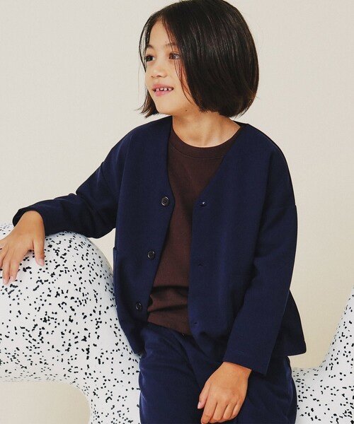 THE SHOP TK （ザ ショップ ティーケー ）の「◆【120－160】カットジョーゼットジャケット/セットアップ可・洗濯機OK（カーディガン/ボレロ・キッズ・ブラウン系その他/ネイビー・12/16/15 /14/13）」の19枚目の写真