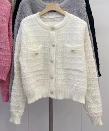 leune（ルネ）の「ツイード風ニットクロップドジャケット/ニット