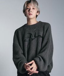 MSG（エムエスジー）の「フェザーグラフィックショートニット【UNISEX】（ニット/セーター・メンズ）」