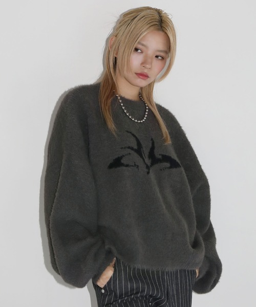 フェザーグラフィックショートニット【UNISEX】（ニット