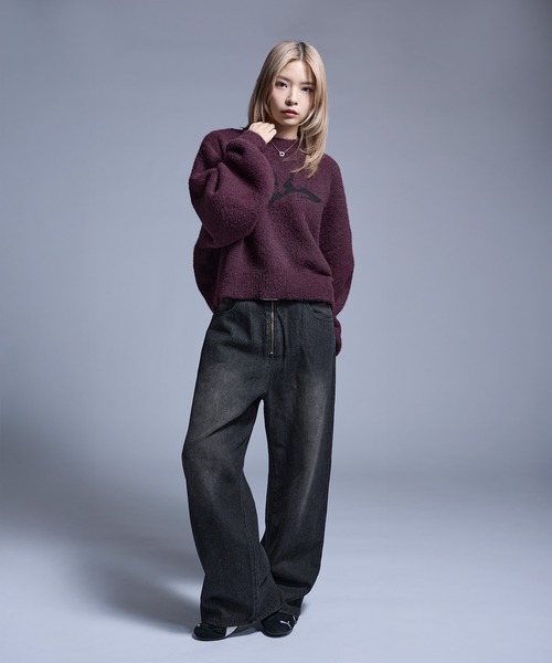 セール】フェザーグラフィックショートニット【UNISEX】（ニット