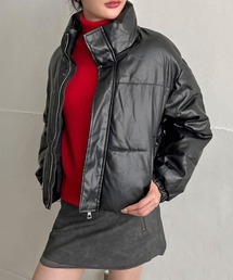 Jewelobe（ジュエローブ）の「シンセティックレザー中綿ブルゾン（ダウンジャケット/コート）」