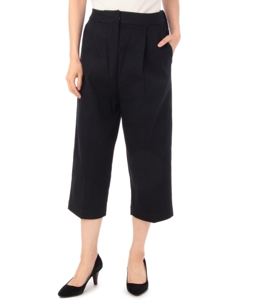 THE SHOP TK (ザ ショップ ティーケー )の「綿カルゼハンパ丈ワイドパンツパンツ(その他パンツ・レディース・ホワイト/ブルー・99)」の2枚目の写真