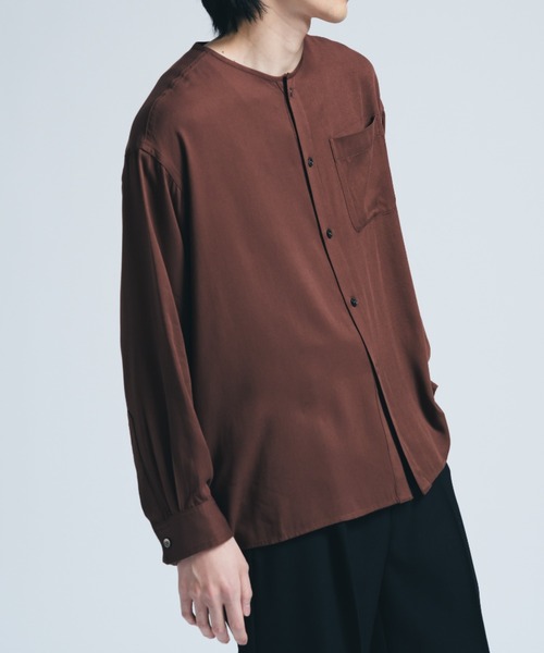 セール】レーヨンノーカラーシャツ/ Relux Fit - made in INTER