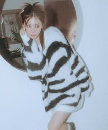 SPIRALGIRL | ゼブラ柄シャギーニット(ニット/セーター)