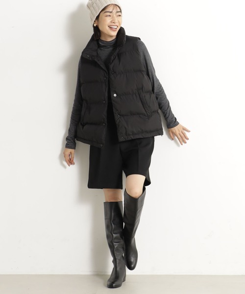 FOUND GOOD（ファウンドグッド）の「キノウナカワタベスト（ダウンベスト・レディース・ベージュ/ブラック/パープル系5・L/M/S）」の7枚目の写真