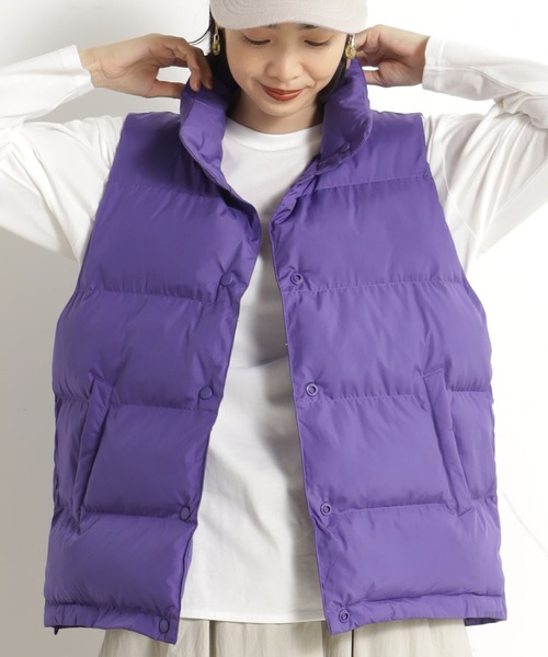 FOUND GOOD（ファウンドグッド）の「キノウナカワタベスト（ダウンベスト・レディース・ベージュ/ブラック/パープル系5・L/M/S）」の12枚目の写真