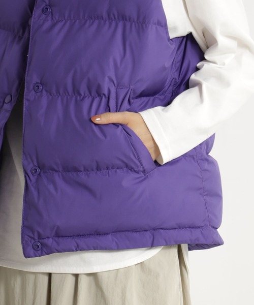 FOUND GOOD（ファウンドグッド）の「キノウナカワタベスト（ダウンベスト・レディース・ベージュ/ブラック/パープル系5・L/M/S）」の15枚目の写真