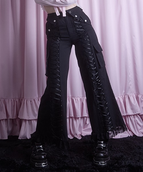AVENCHUMU（アバンチュウム）の「Heart studs pocket lace up pants（その他パンツ・レディース・ブラック/ピンク・S/M）」の18枚目の写真