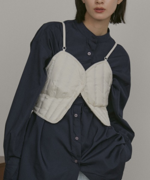 MERLOT(メルロー)の「中綿ダウンビスチェ(ベスト・レディース・ホワイト/ブラック・FREE)」の3枚目の写真