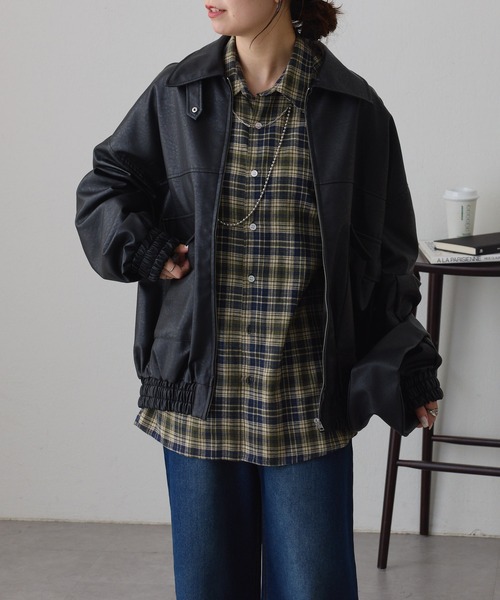 NUNIFE(ユニフィー)の「《さやべびコラボ》チェックシャツ(シャツ/ブラウス・レディース・グリーン/レッド・MEDIUM/LARGE)」の6枚目の写真