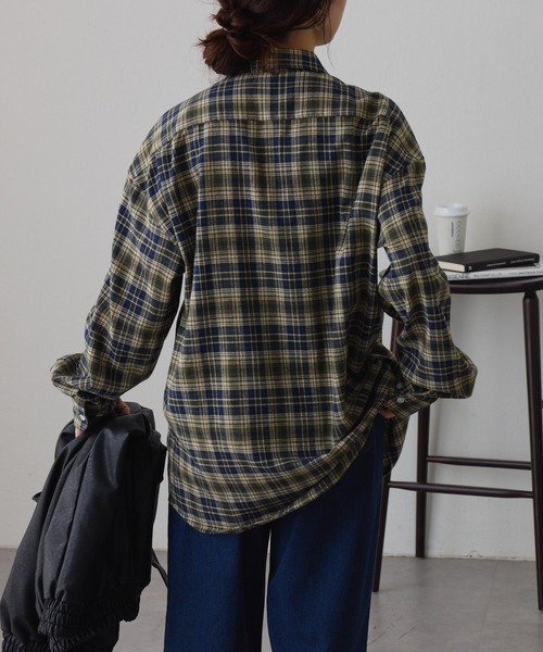 NUNIFE(ユニフィー)の「《さやべびコラボ》チェックシャツ(シャツ/ブラウス・レディース・グリーン/レッド・MEDIUM/LARGE)」の8枚目の写真