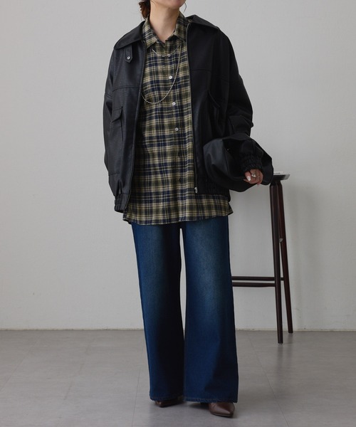 NUNIFE(ユニフィー)の「《さやべびコラボ》チェックシャツ(シャツ/ブラウス・レディース・グリーン/レッド・MEDIUM/LARGE)」の10枚目の写真