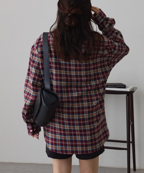NUNIFE(ユニフィー)の「《さやべびコラボ》チェックシャツ(シャツ/ブラウス・レディース・グリーン/レッド・MEDIUM/LARGE)」の16枚目の写真