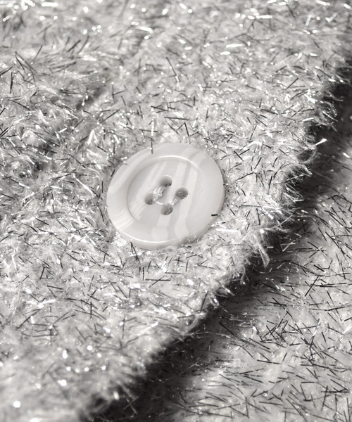 シルバー グリッター カーディガン グリッタークロップドカーディガン - シルバーカラー／ゴールドカラー