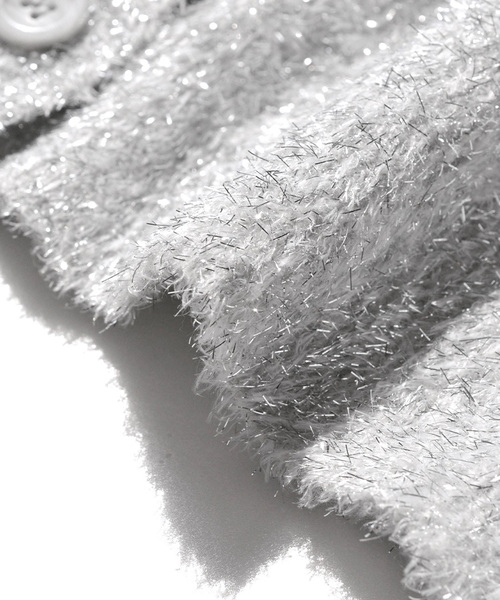 グリッターシルバー ニットカーディガン（ニット/セーター）｜zootie