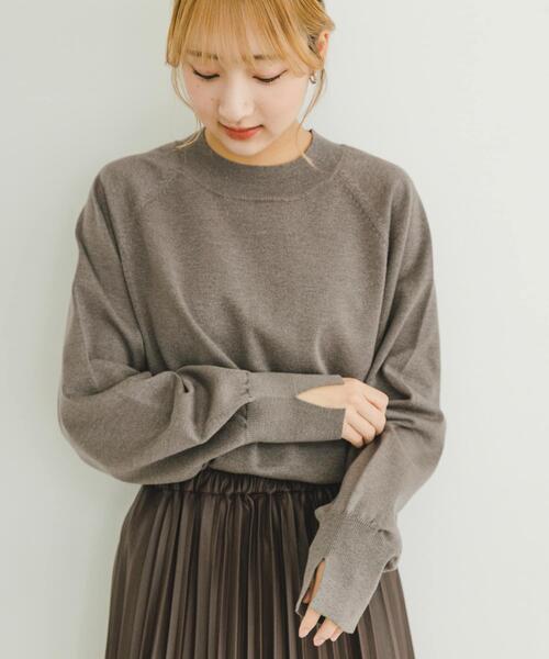 ITEMS URBANRESEARCH（アイテムズ アーバンリサーチ）の「ラグランニットプルオーバー（ニット/セーター・レディース・ブラック/オフホワイト/グリーン系その他/モカ・FREE）」の5枚目の写真