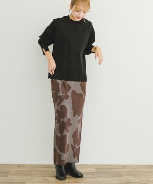 ITEMS URBANRESEARCH（アイテムズ アーバンリサーチ）の「ラグランニットプルオーバー（ニット/セーター・レディース・ブラック/オフホワイト/グリーン系その他/モカ・FREE）」の17枚目の写真