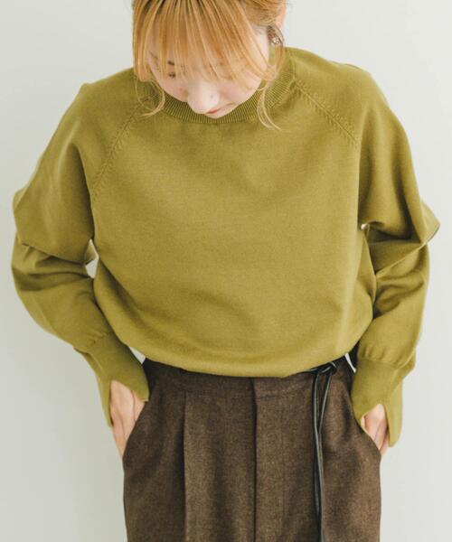 ITEMS URBANRESEARCH（アイテムズ アーバンリサーチ）の「ラグランニットプルオーバー（ニット/セーター・レディース・ブラック/オフホワイト/グリーン系その他/モカ・FREE）」の21枚目の写真