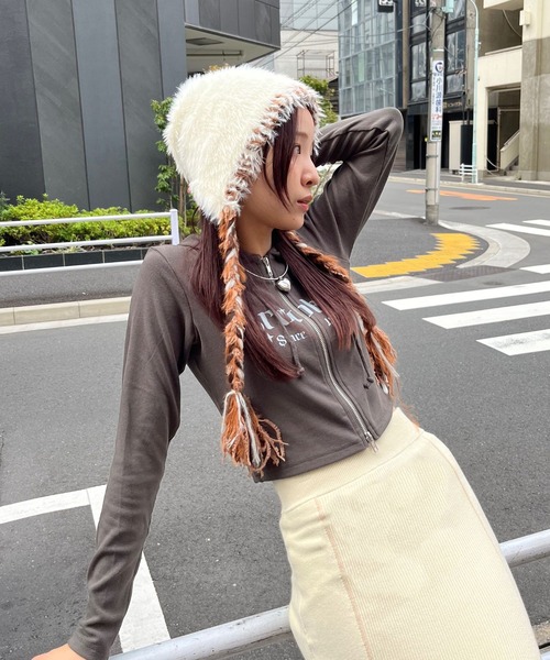 sevens(セブンズ)の「【sevens】CS BrooklynちびZIPパーカー(パーカー・レディース・アイボリー/ブラック/チャコール/ブラウン・FREE)」の9枚目の写真