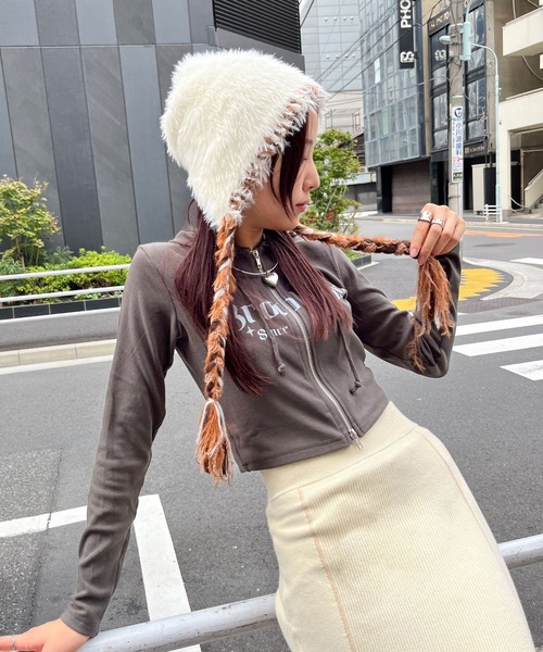 sevens(セブンズ)の「【sevens】CS BrooklynちびZIPパーカー(パーカー・レディース・アイボリー/ブラック/チャコール/ブラウン・FREE)」の10枚目の写真