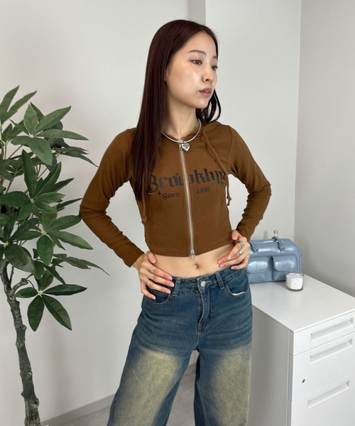 sevens(セブンズ)の「【sevens】CS BrooklynちびZIPパーカー(パーカー・レディース・アイボリー/ブラック/チャコール/ブラウン・FREE)」の14枚目の写真