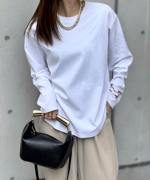 Emma Taylor(エマテイラー)の「シルケットロングスリーブTシャツ(Tシャツ/カットソー・レディース・ホワイト・FS/FREE)」の8枚目の写真