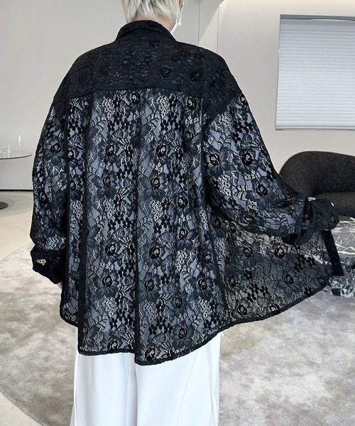 neos(ネオス)の「【FVLMEN】flower lace longsleeve shirt/フラワー レース ロングスリーブ シャツ(シャツ/ブラウス・メンズ・ブラック/グレー/ブルー/ホワイト・FREE)」の12枚目の写真