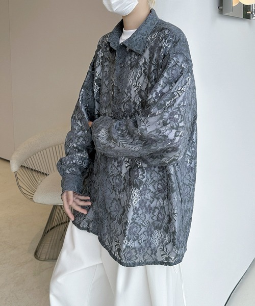 neos(ネオス)の「【FVLMEN】flower lace longsleeve shirt/フラワー レース ロングスリーブ シャツ(シャツ/ブラウス・メンズ・ブラック/グレー/ブルー/ホワイト・FREE)」の16枚目の写真