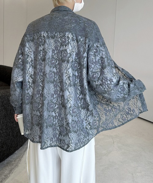 neos(ネオス)の「【FVLMEN】flower lace longsleeve shirt/フラワー レース ロングスリーブ シャツ(シャツ/ブラウス・メンズ・ブラック/グレー/ブルー/ホワイト・FREE)」の19枚目の写真