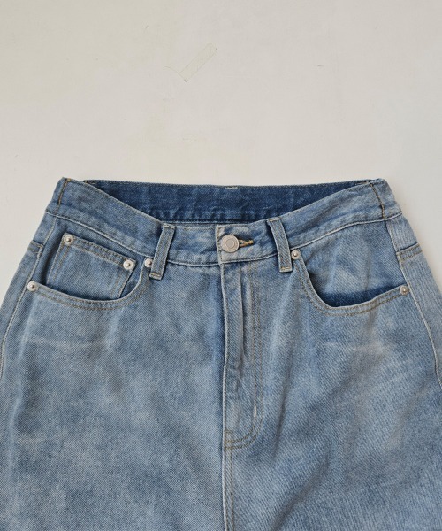 SELECT LEVERY(セレクトリベリー)の「ヴィンテージ風ワイドパンツ(デニムパンツ・レディース・ライトブルー/ホワイト・SMALL/MEDIUM/LARGE/X-LARGE)」の11枚目の写真