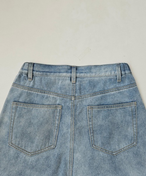 SELECT LEVERY(セレクトリベリー)の「ヴィンテージ風ワイドパンツ(デニムパンツ・レディース・ライトブルー/ホワイト・SMALL/MEDIUM/LARGE/X-LARGE)」の12枚目の写真