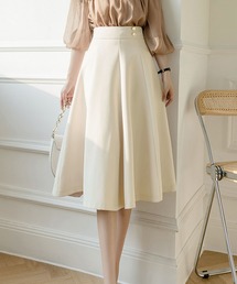 Grandeir | 飾りボタン付きミモレ丈フレアスカート(スカート)