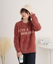 BRODIAEA 異素材ロゴニットプルオーバー