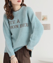 BRODIAEA 異素材ロゴニットプルオーバー