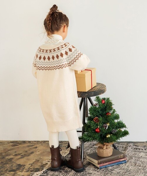 おそろい／マシンウォッシャブル】ニットワンピース（ワンピース