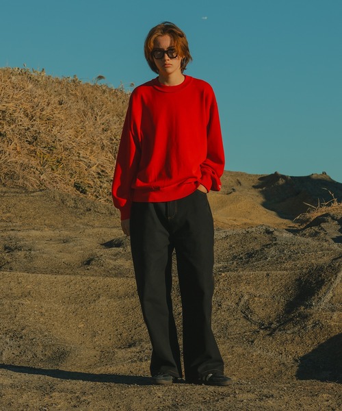 WETTEMPT(ウィテンプト)の「WOOL MIX BASIC CREW NECK KNIT /ウール混ベーシッククルーネックニット(ニット/セーター・メンズ・ブラック/グレー/レッド・SMALL/MEDIUM/LARGE)」の4枚目の写真