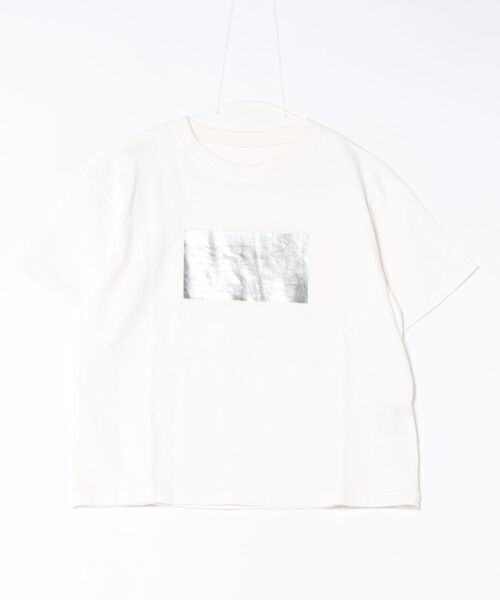 INTERPLANET(インタープラネット)の「箔プリントロゴT(Tシャツ/カットソー・レディース・チャコールグレー/グレイッシュベージュ/オフホワイト・FREE)」の13枚目の写真