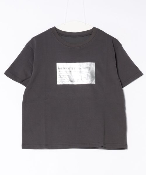 INTERPLANET(インタープラネット)の「箔プリントロゴT(Tシャツ/カットソー・レディース・チャコールグレー/グレイッシュベージュ/オフホワイト・FREE)」の14枚目の写真