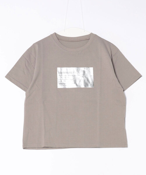 INTERPLANET(インタープラネット)の「箔プリントロゴT(Tシャツ/カットソー・レディース・チャコールグレー/グレイッシュベージュ/オフホワイト・FREE)」の15枚目の写真